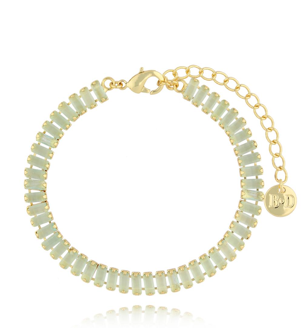 Bransoletka z opalizującymi miętowymi kryształkami Mariah BSS0159