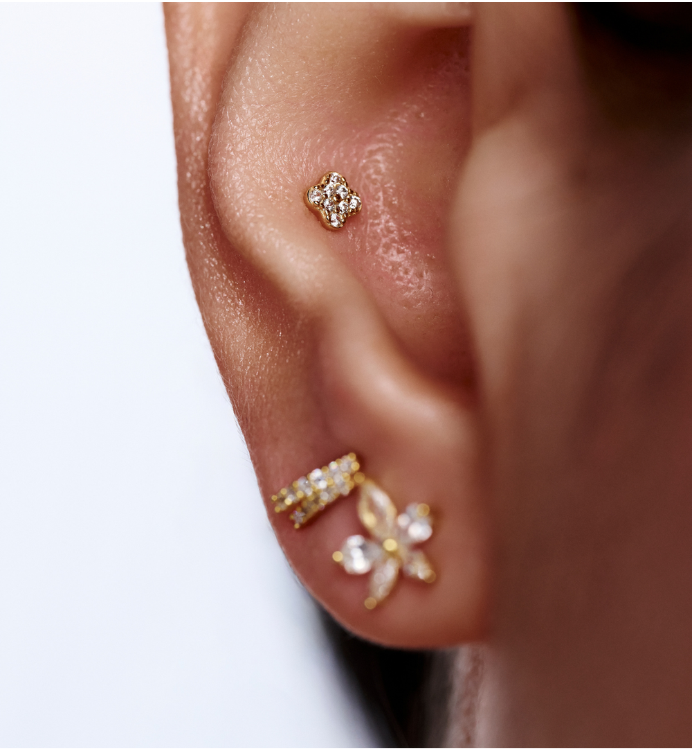 Zestaw kolczyków pozłacanych z cyrkoniami KLT0046