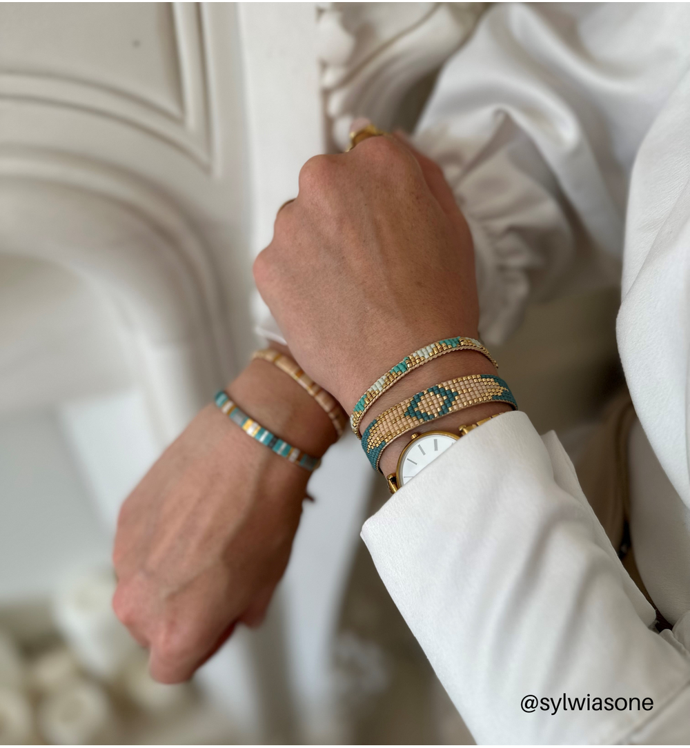 Bransoletka niebieska z koralikami Miyuki Aziza BSC1594