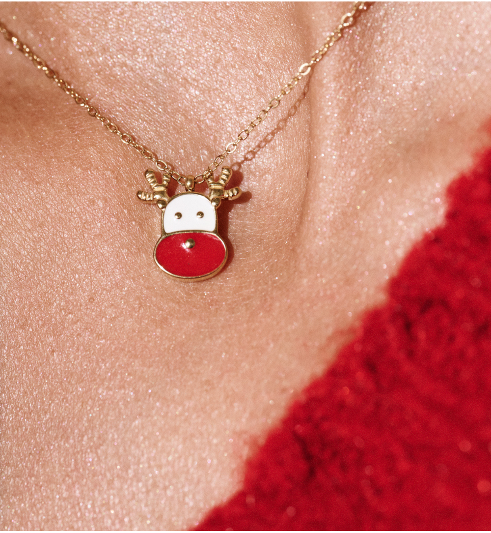 Naszyjnik z reniferem złoty NSA1412