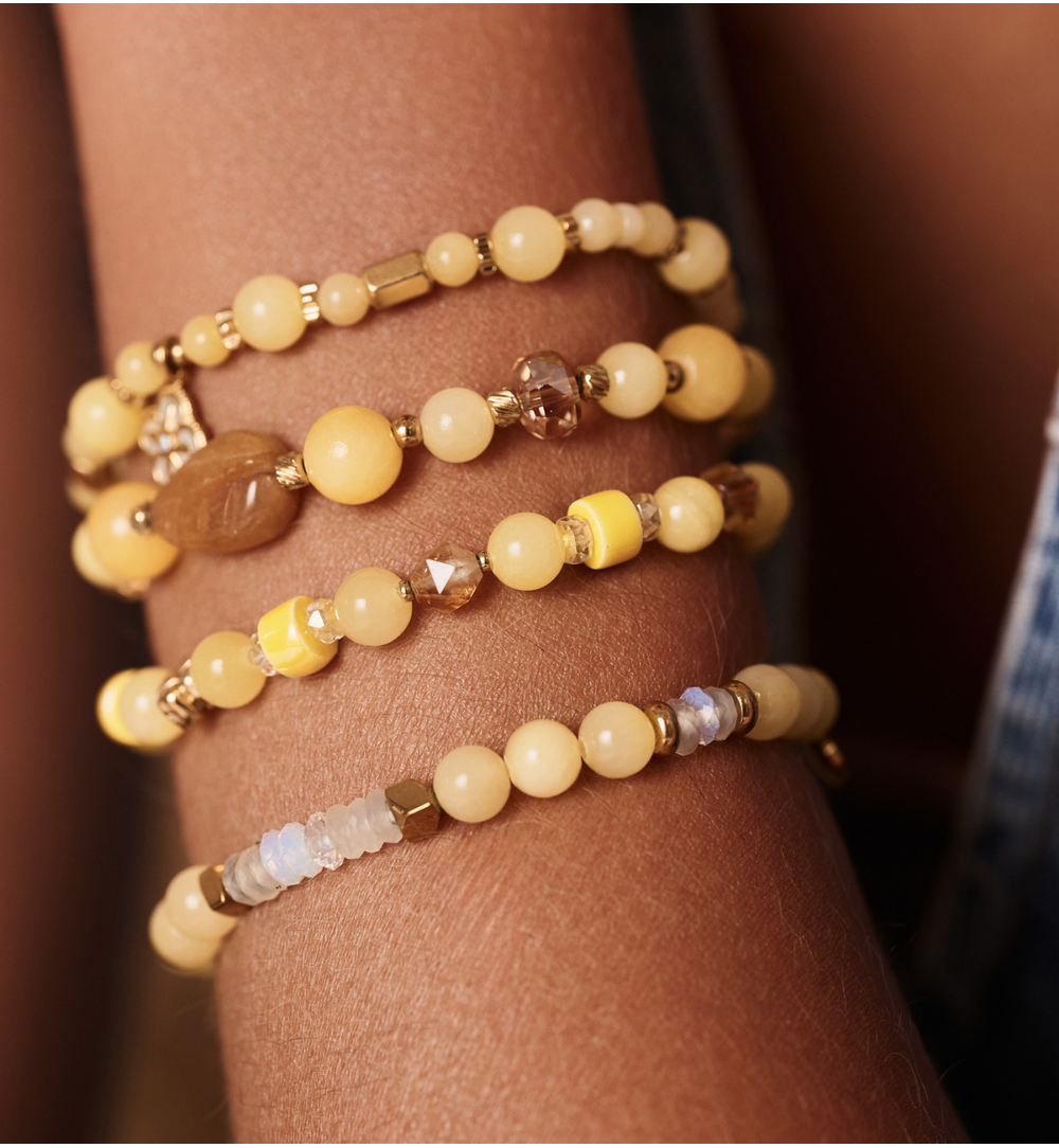 Zestaw bransoletek w odcieniach żółci ZN0010