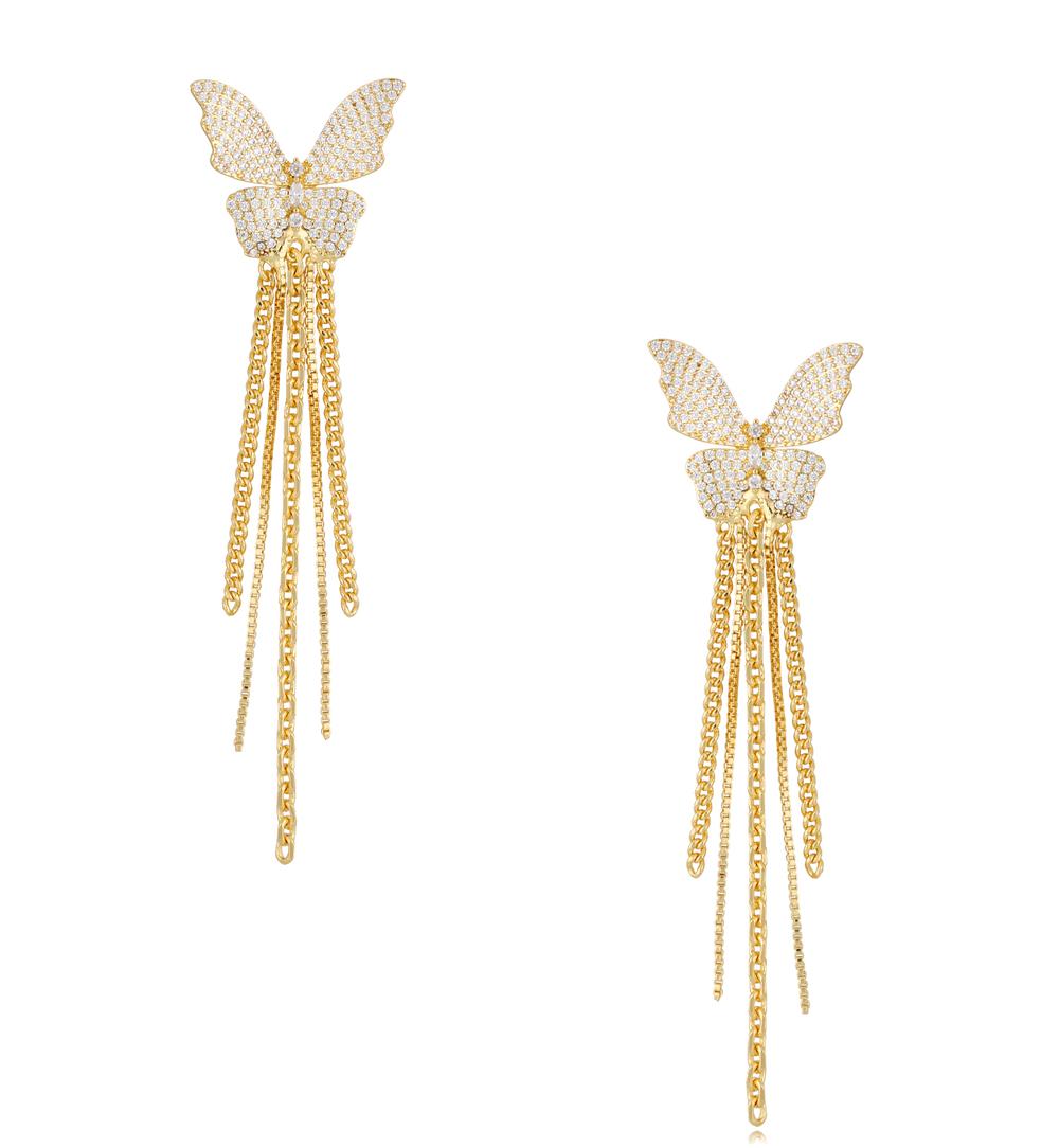 Kolczyki ze złotymi motylami Golden Butterfly KSS1229