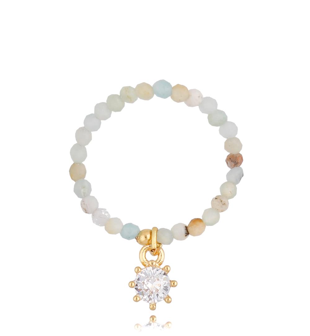 Pierścionek z amazonitami Margaret PTW0304