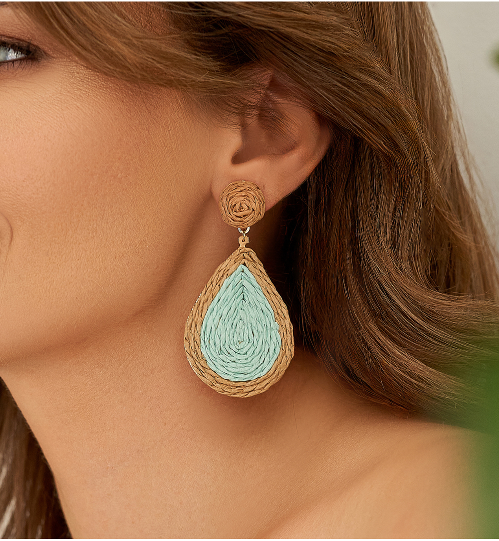 Kolczyki turkusowe ze sznurkiem Tulum KSO0013