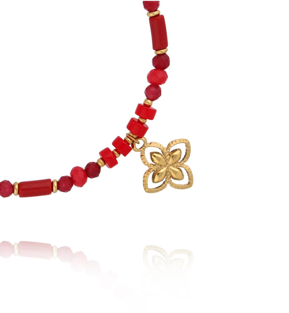 Bransoletka czerwona z koniczyną BTW3489