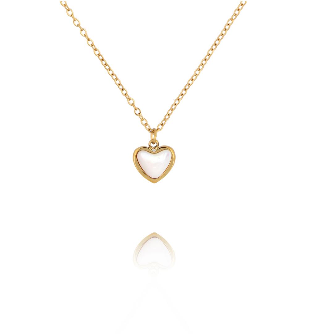 Naszyjnik z serduszkiem z masy perłowej NSY0847