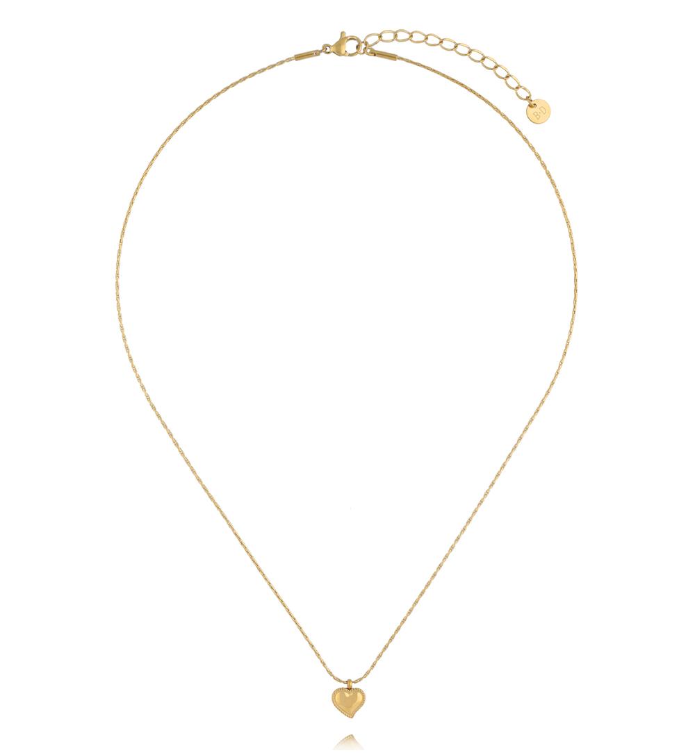 Naszyjnik z sercem złoty ze stali szlachetnej NSY0933