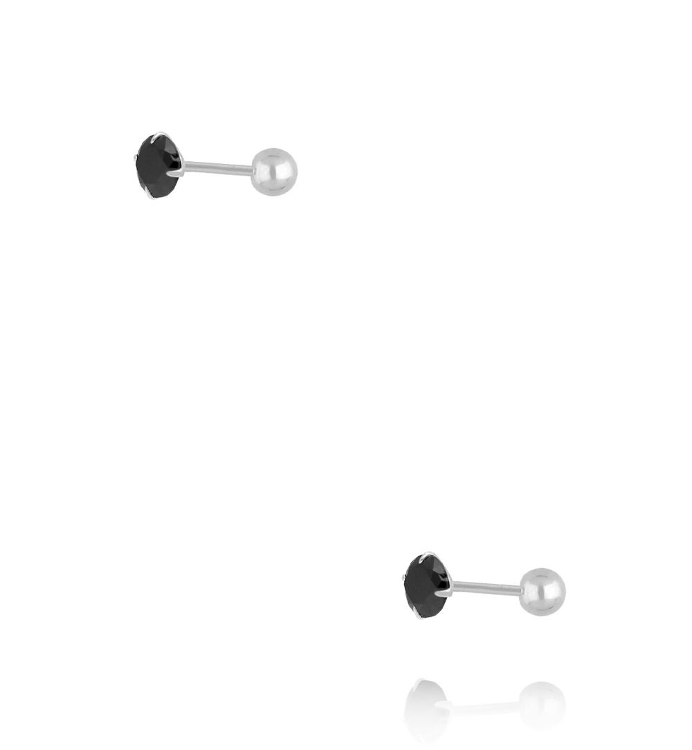 Kolczyki – czarne cyrkonie w srebrze KCA0125