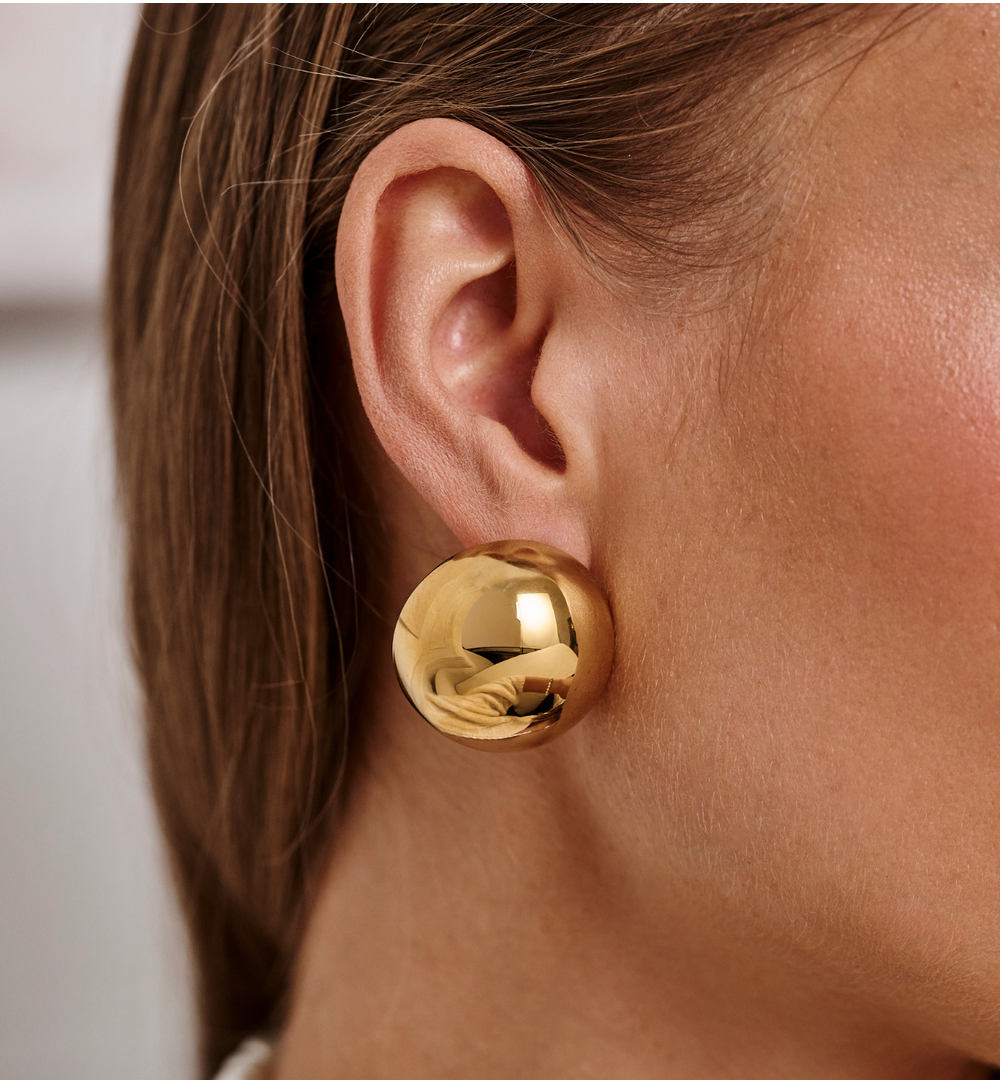 Kolczyki złote pół kulki duże City Glam KSA1906