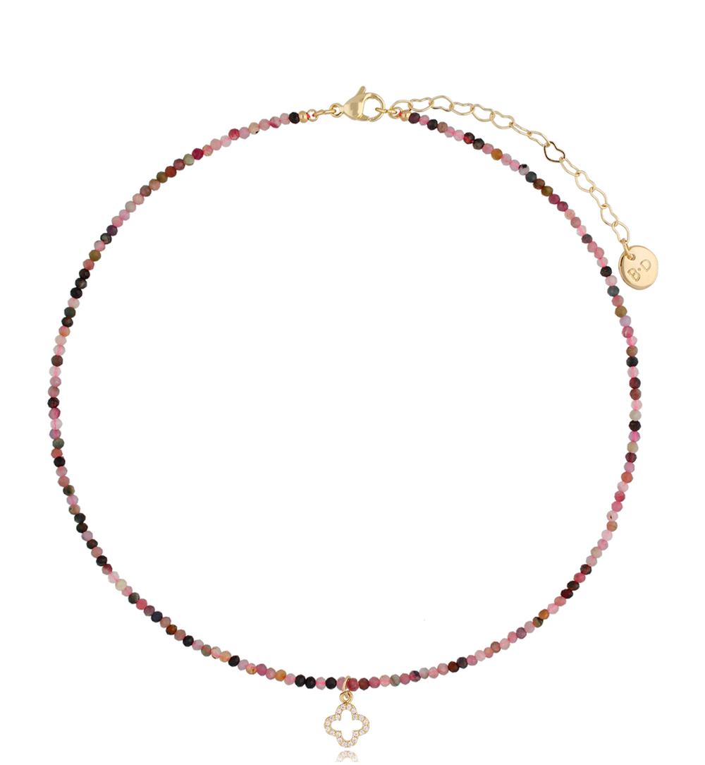 Naszyjnik z turmalinami i koniczynką Lifestyle NTW0552