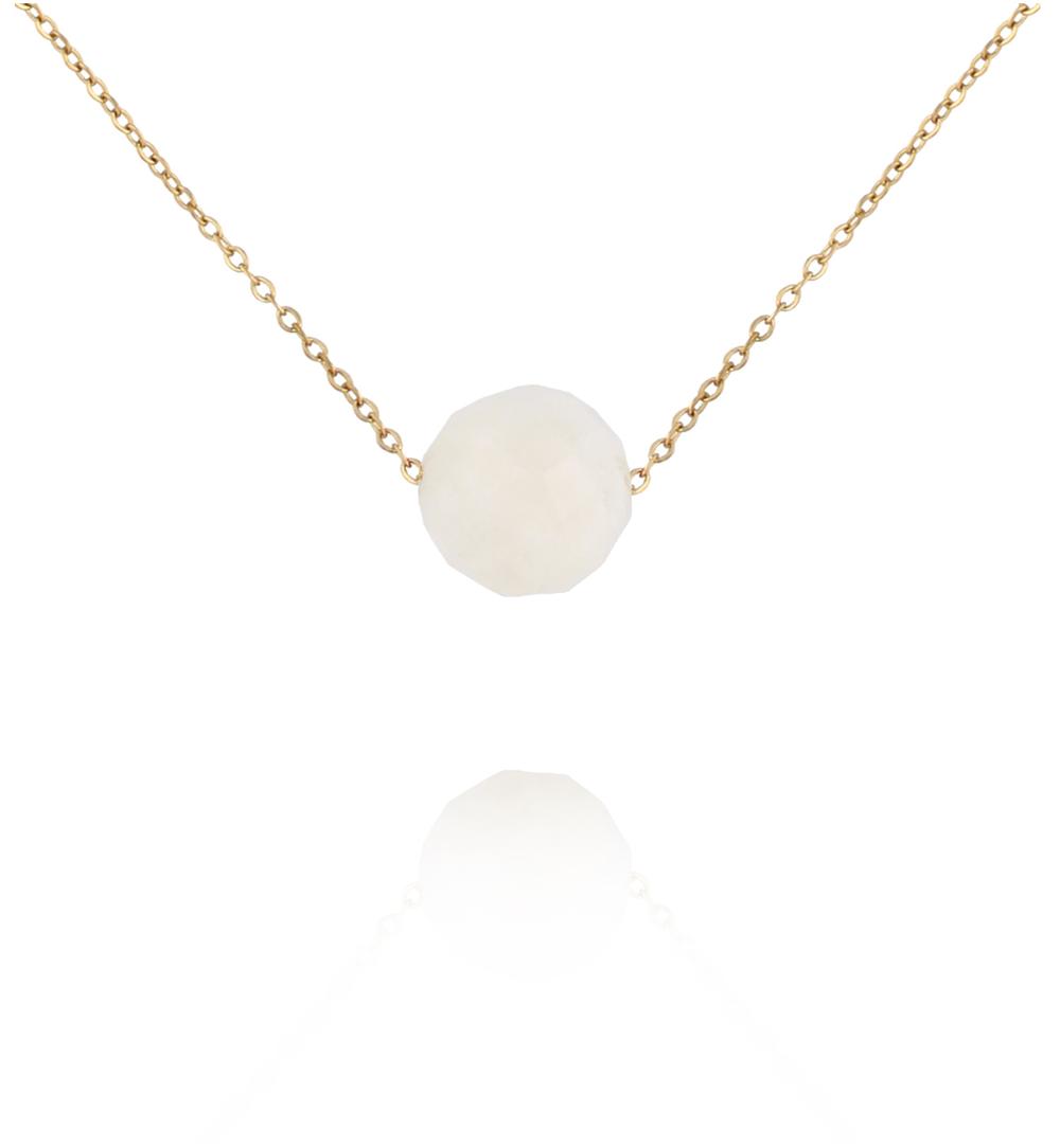 Naszyjnik z kamieniem księżycowym na delikatnym łańcuszku NLB0328