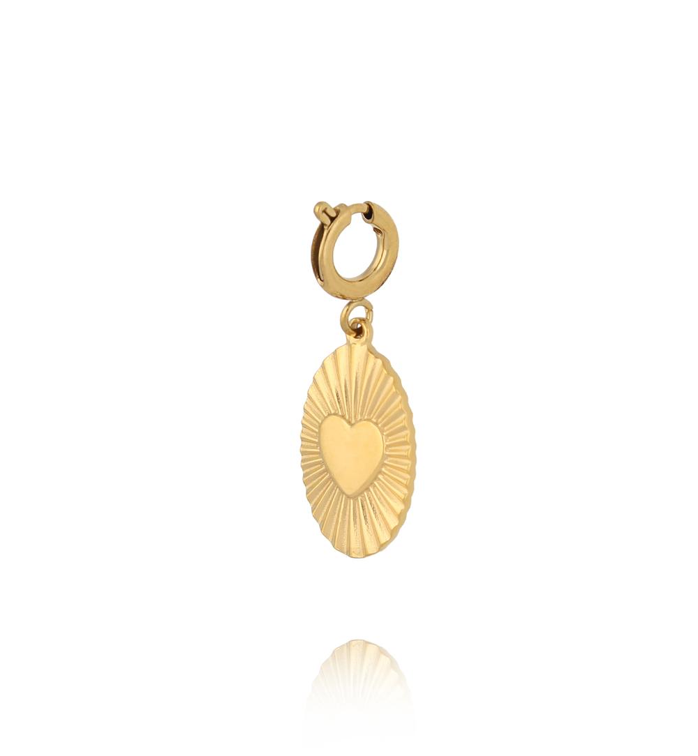 Charms owalny medalion z sercem CHA0104