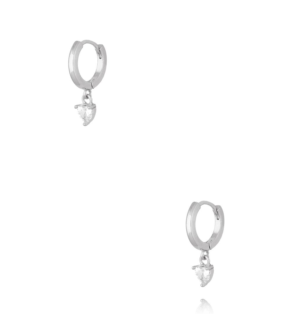 Zestaw srebrnych kolczyków kólek z zawieszkami KLU0181