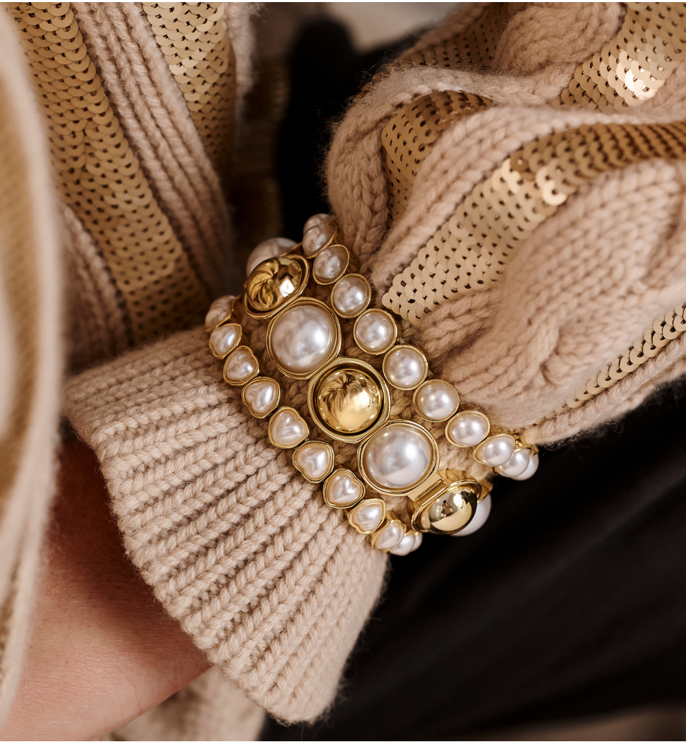 Złoto perłowy zestaw bransoletek ZN0052