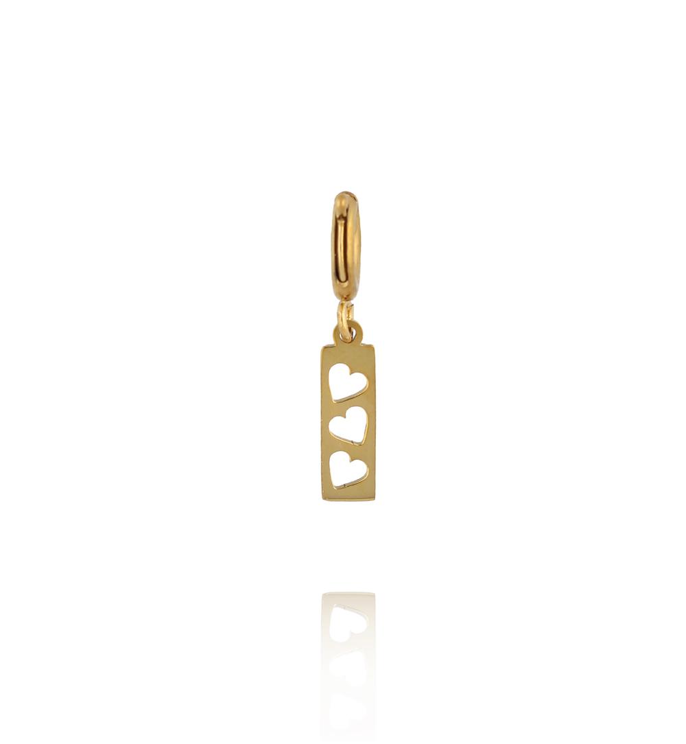 Charms złota blaszka z sercami CHA0172