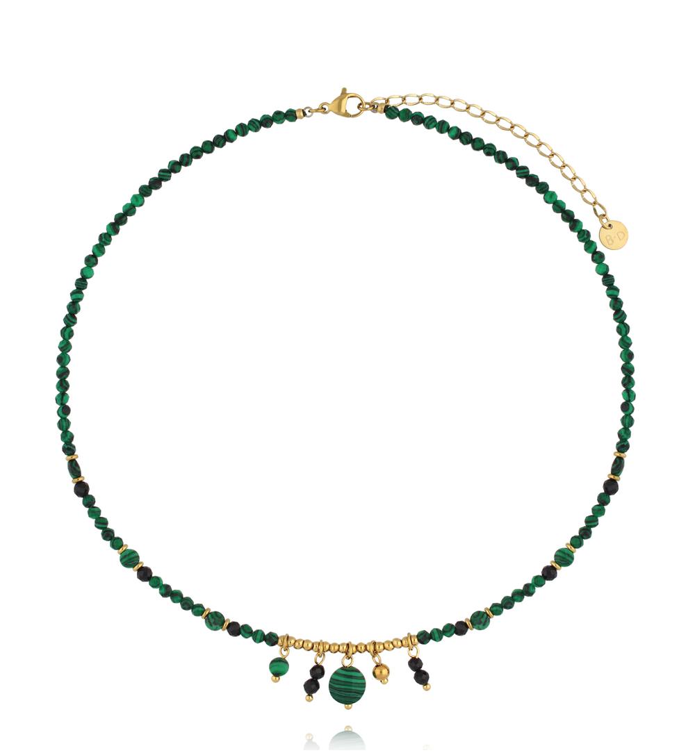 Naszyjnik zielony z zawieszkami NTW1544