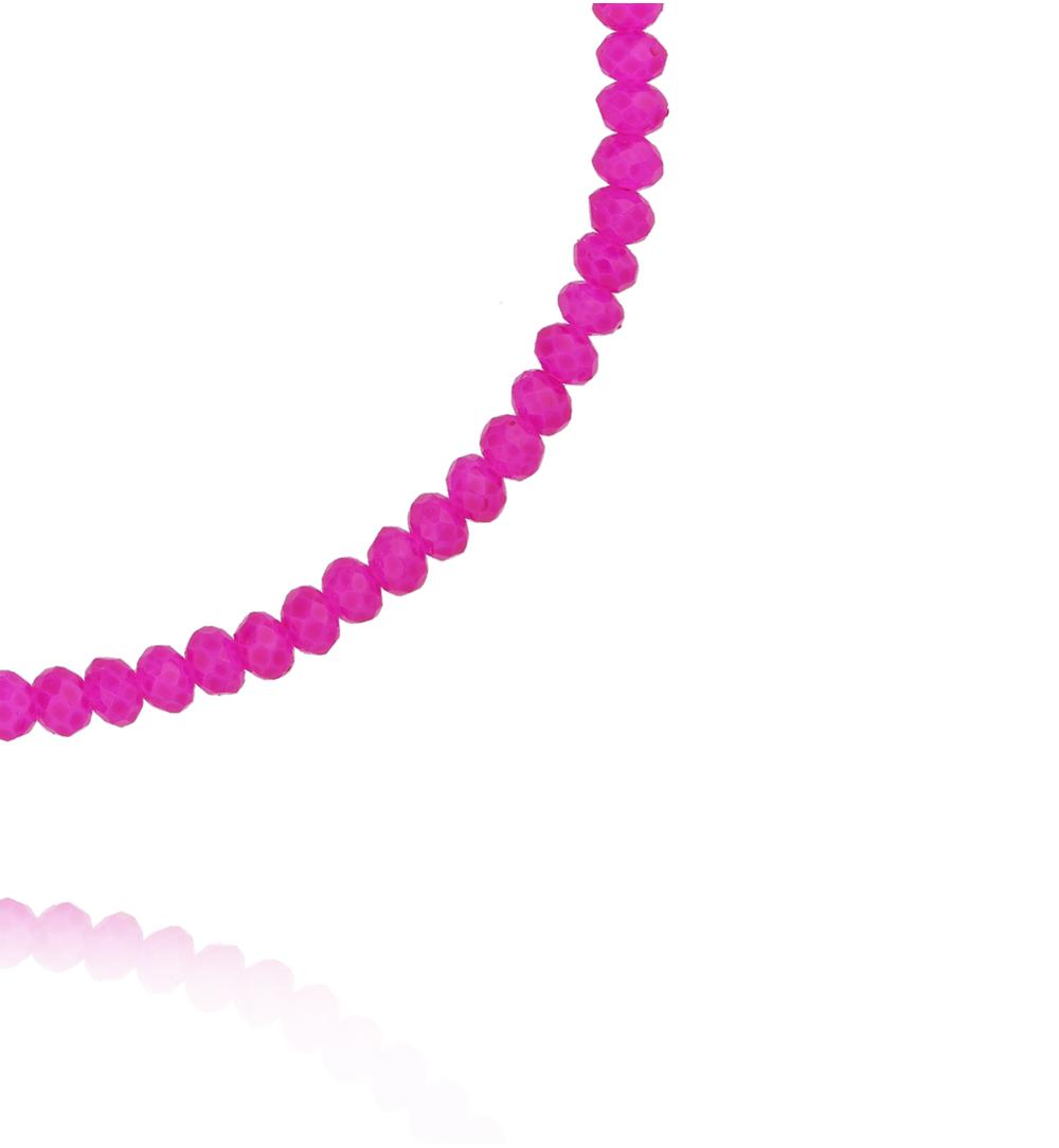 Bransoletka z drobnych, fasetowanych koralików w intensywnym róż BCY0443
