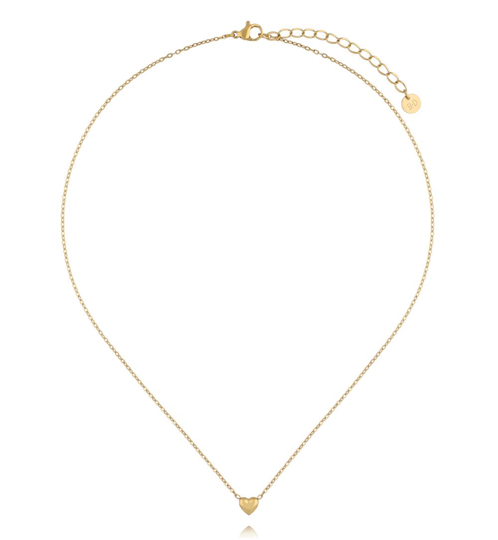 Naszyjnik ze stali szlachetnej z sercem złoty NSY0945