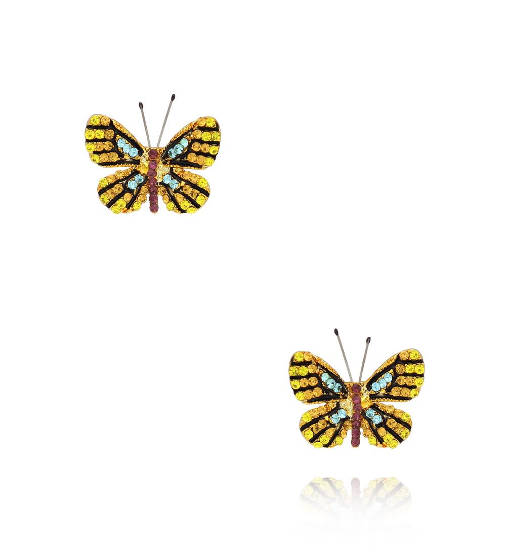 Kolczyki z kolorowymi motylkami Papillon KPI0011