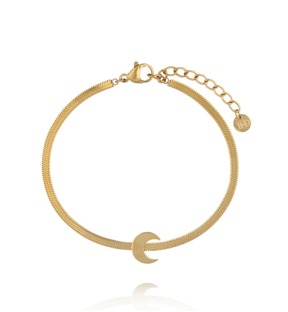 Bransoletka złota żmijka z księżycem BEA0064