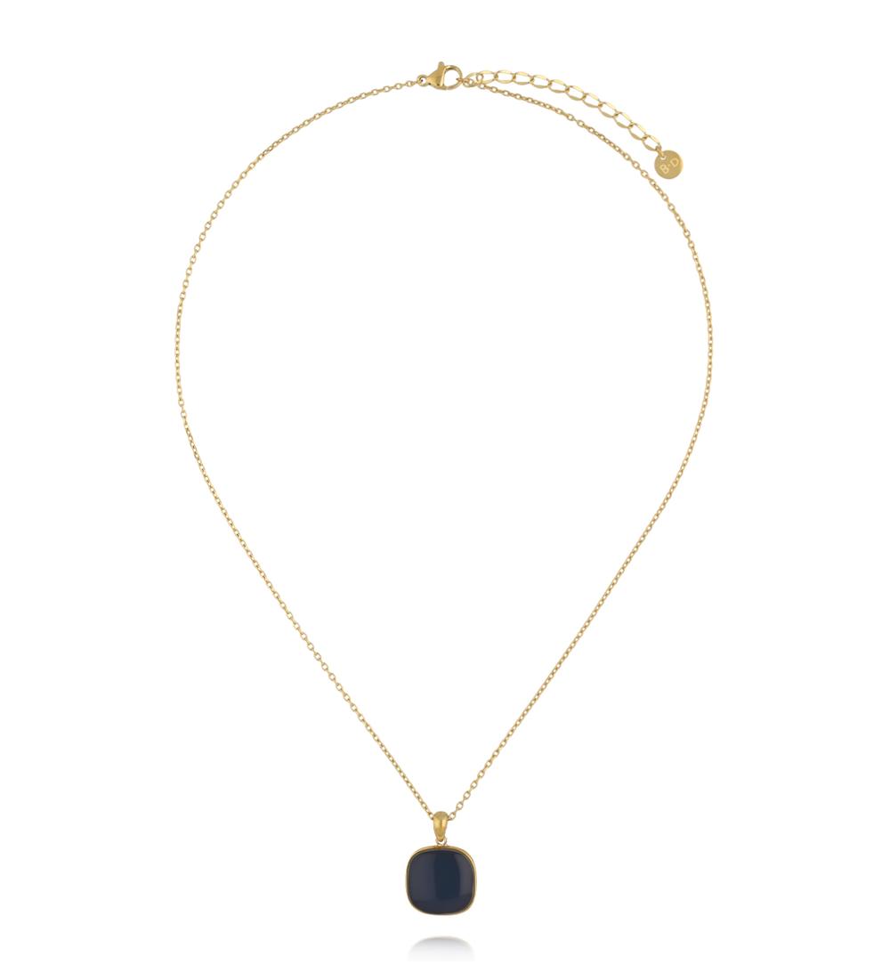 Zestaw biżuterii z granatową emalią ZN0175