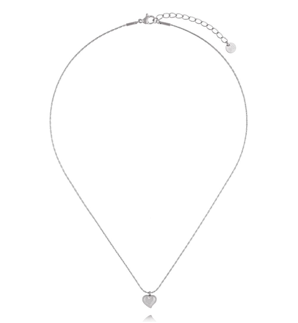 Naszyjnik z sercem srebrny ze stali szlachetnej NSY0932