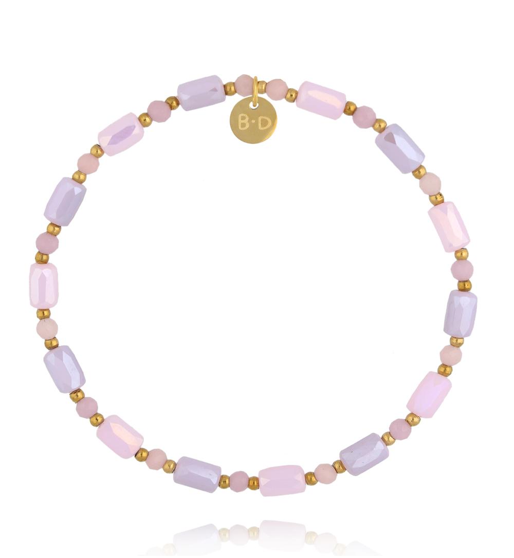 Bransoletka z pastelowych szklanych kryształków  BTW3593