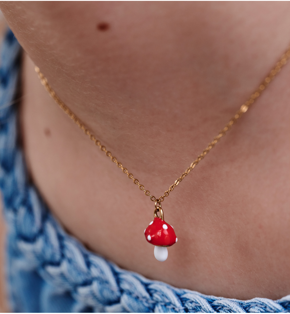 Zestaw biżuterii dla córki z czerwonymi muchomorkami ZN0215