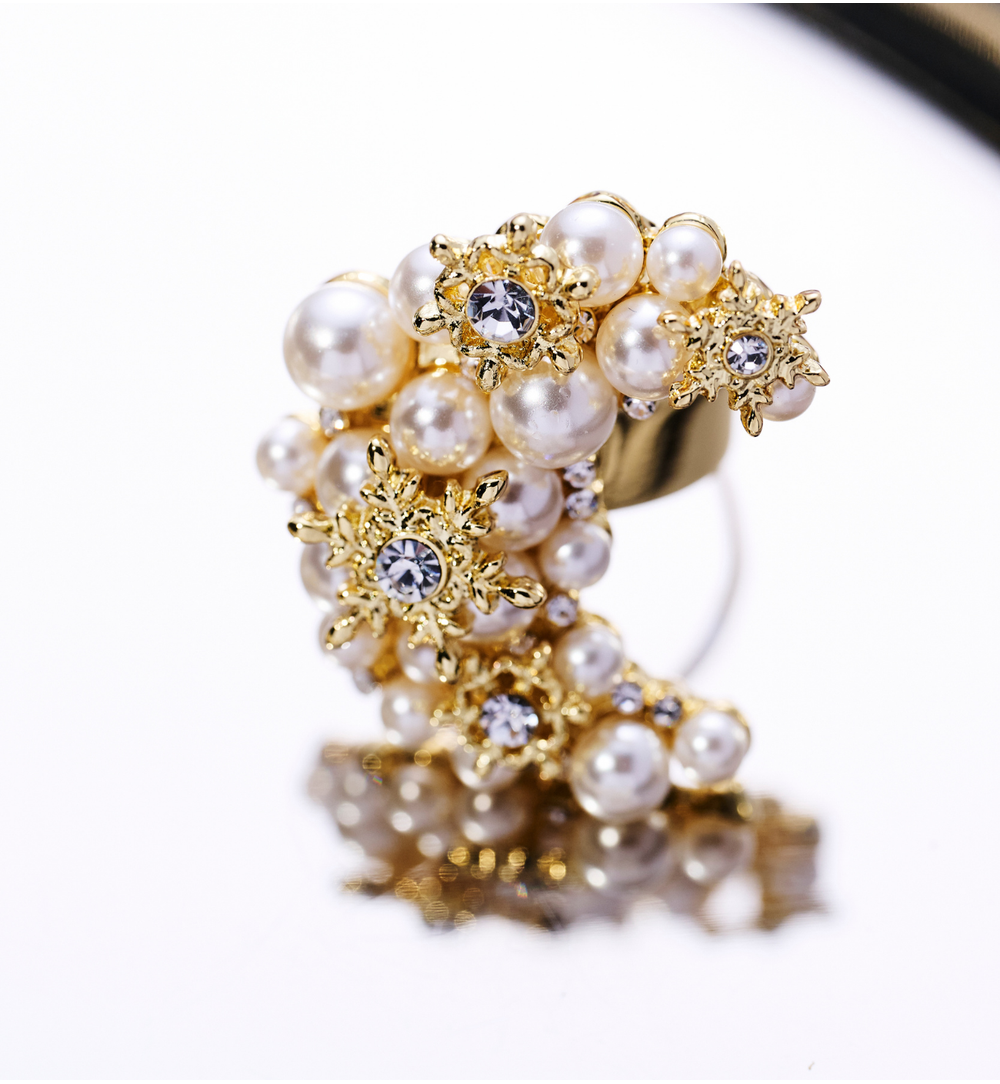 Pierścionek z księżycem z perełkami PSS0163