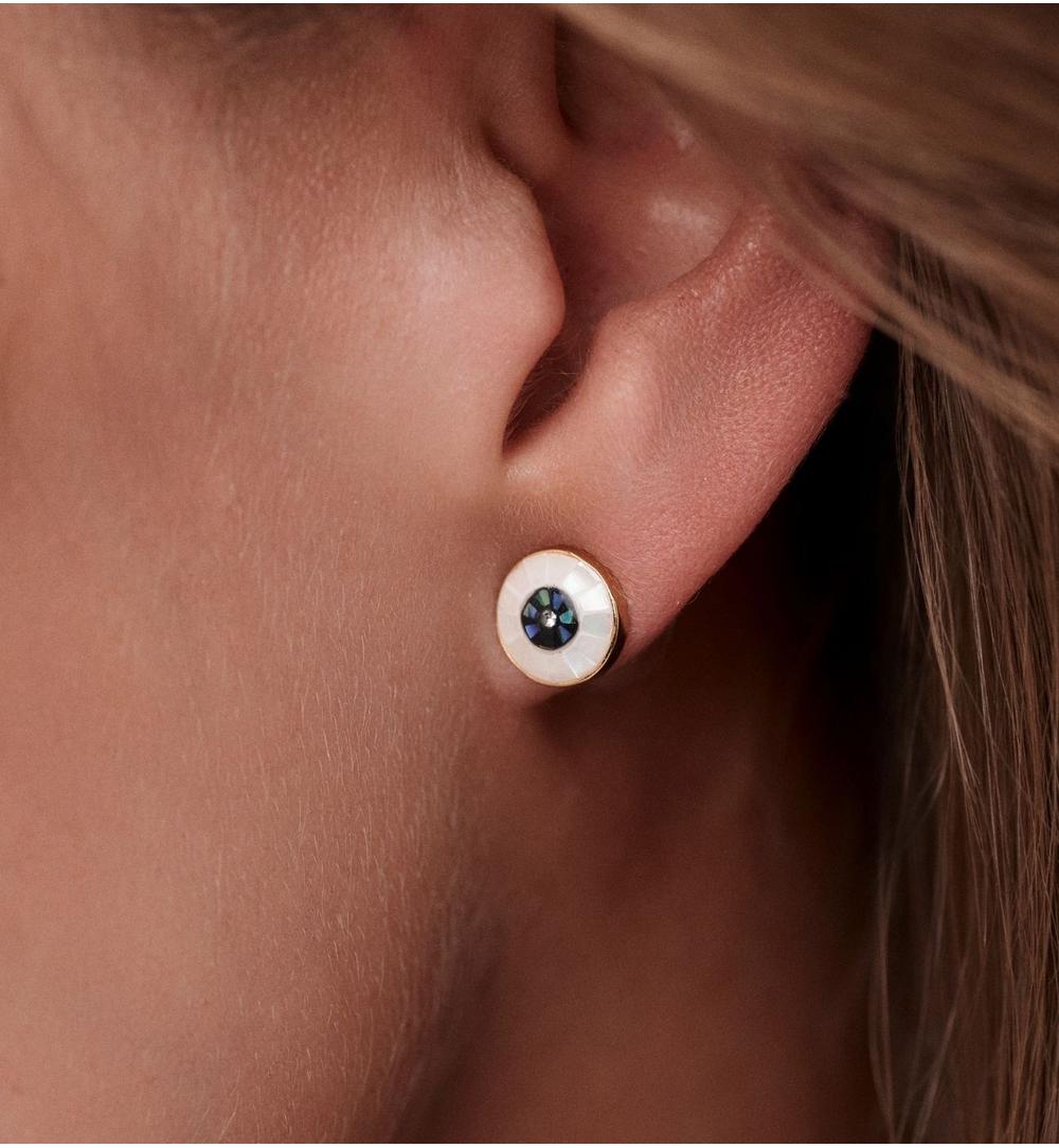 Kolczyki „Oko” z masy perłowej – okrągłe KSS2070