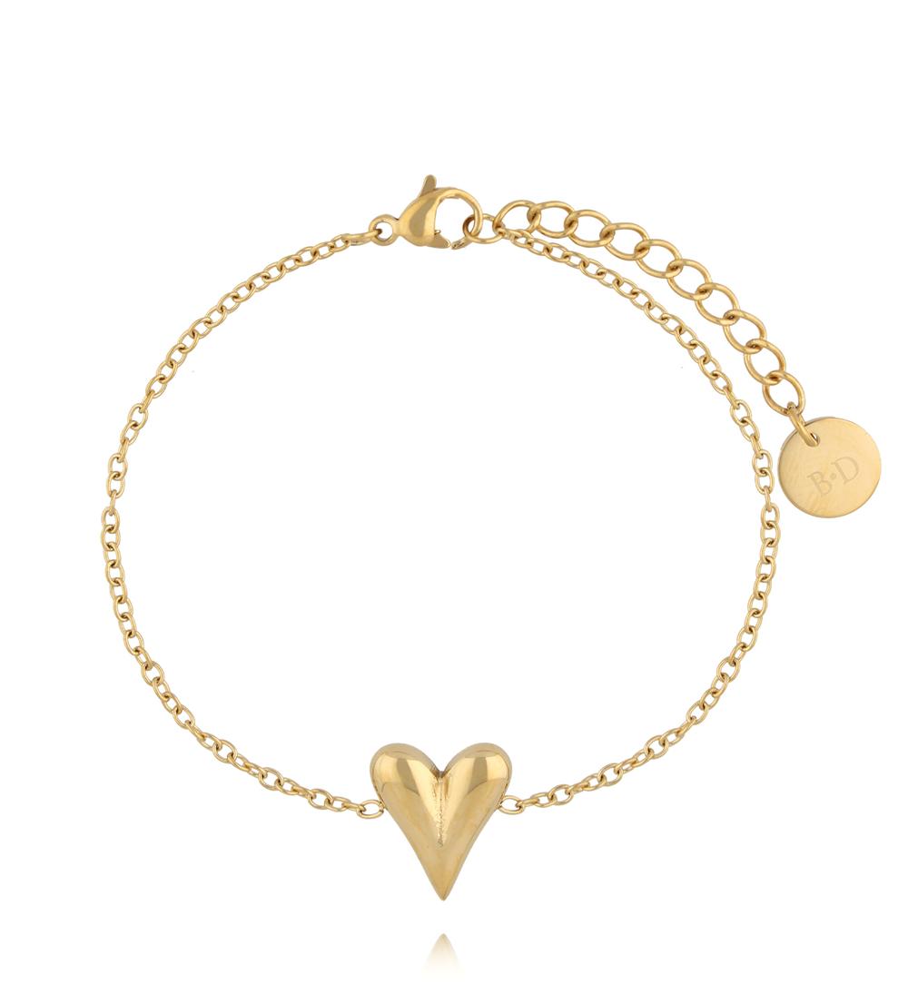 Zestaw złotych bransoletek z sercami ZN0142