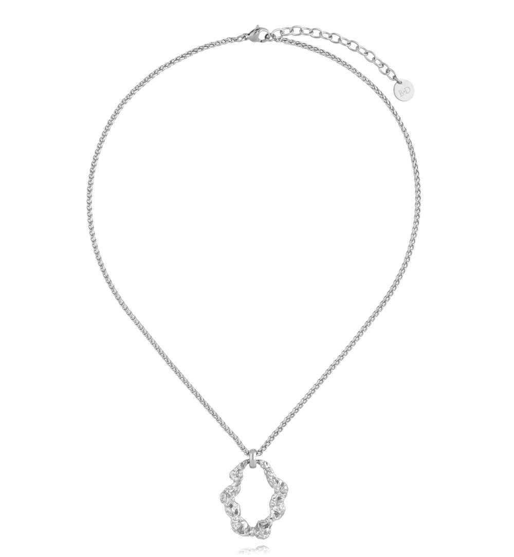 Naszyjnik z zawieszką gniecioną srebrny Modern Metallics NSA1288