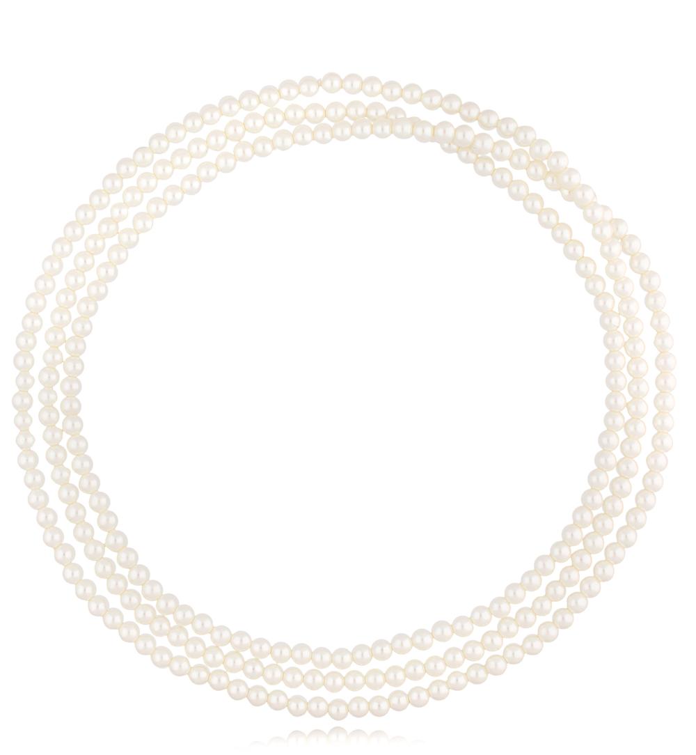 Naszyjnik złoty ze sztucznymi perłami Basic Pearls NPE0168