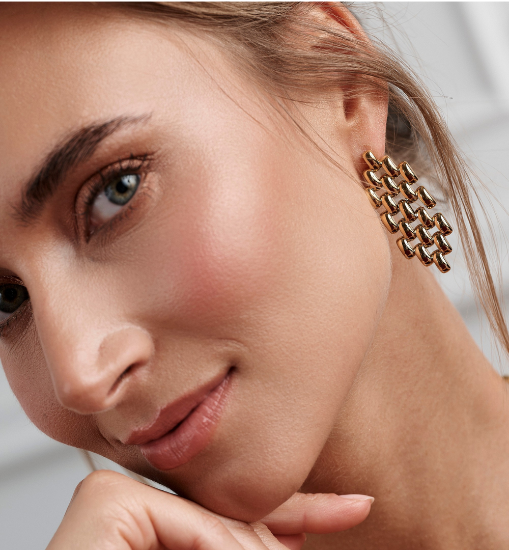 Zestaw biżuterii w złotym splocie ZN0035