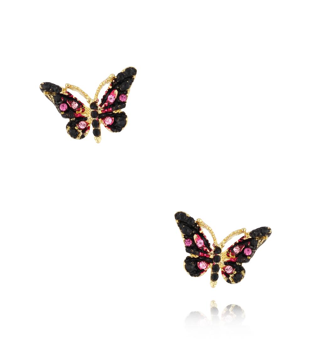 Kolczyki z kolorowymi motylkami Papillon KPI0002