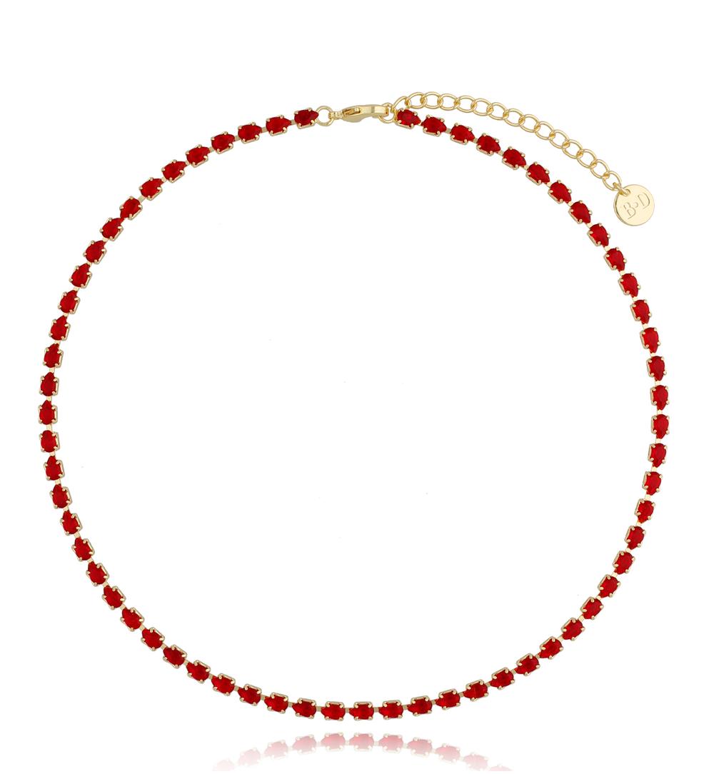 Naszyjnik z czerwonymi kryształkami Christina NS0044