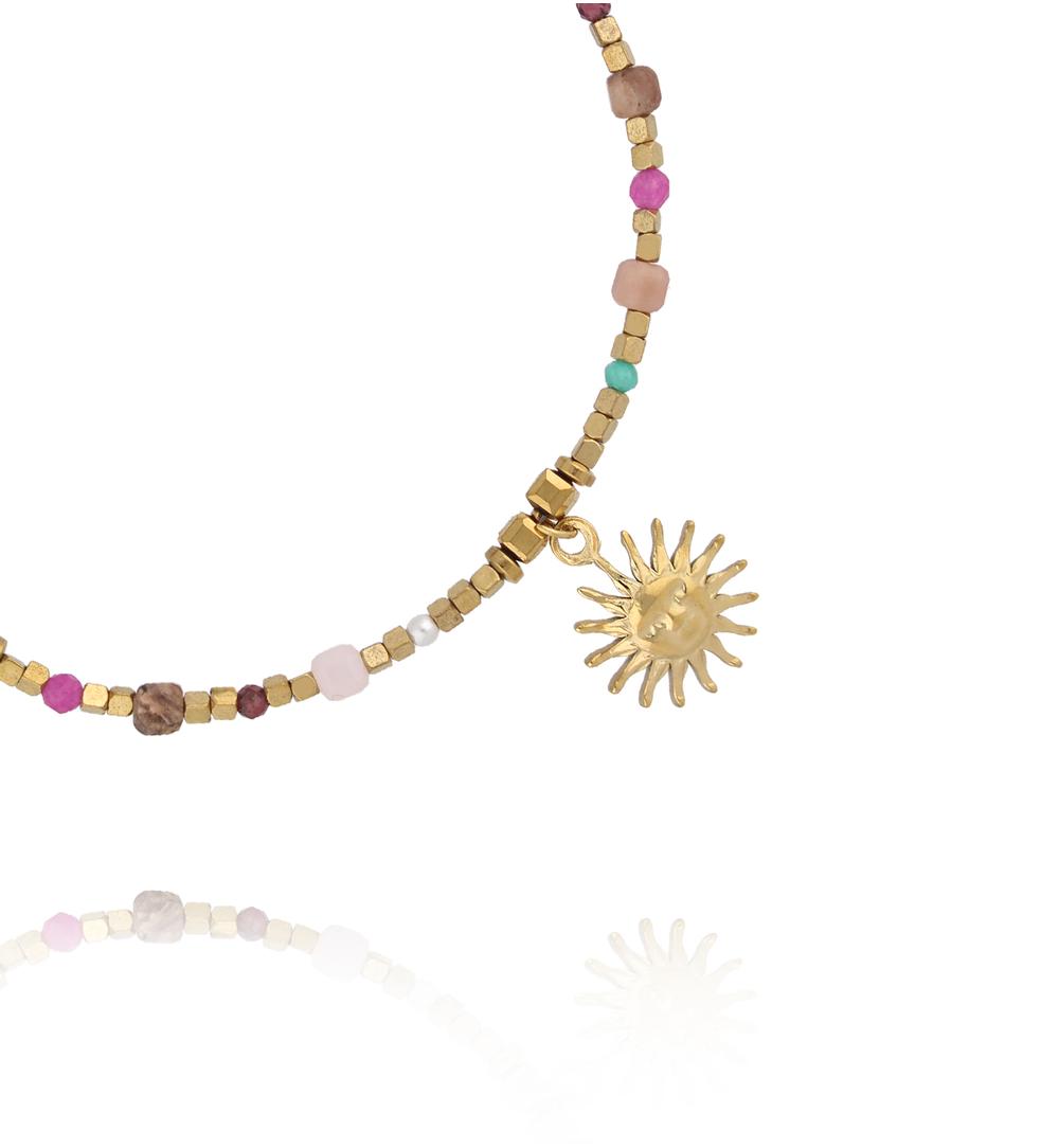 Bransoletka z kamieniami naturalnymi i słońcem BEA0093