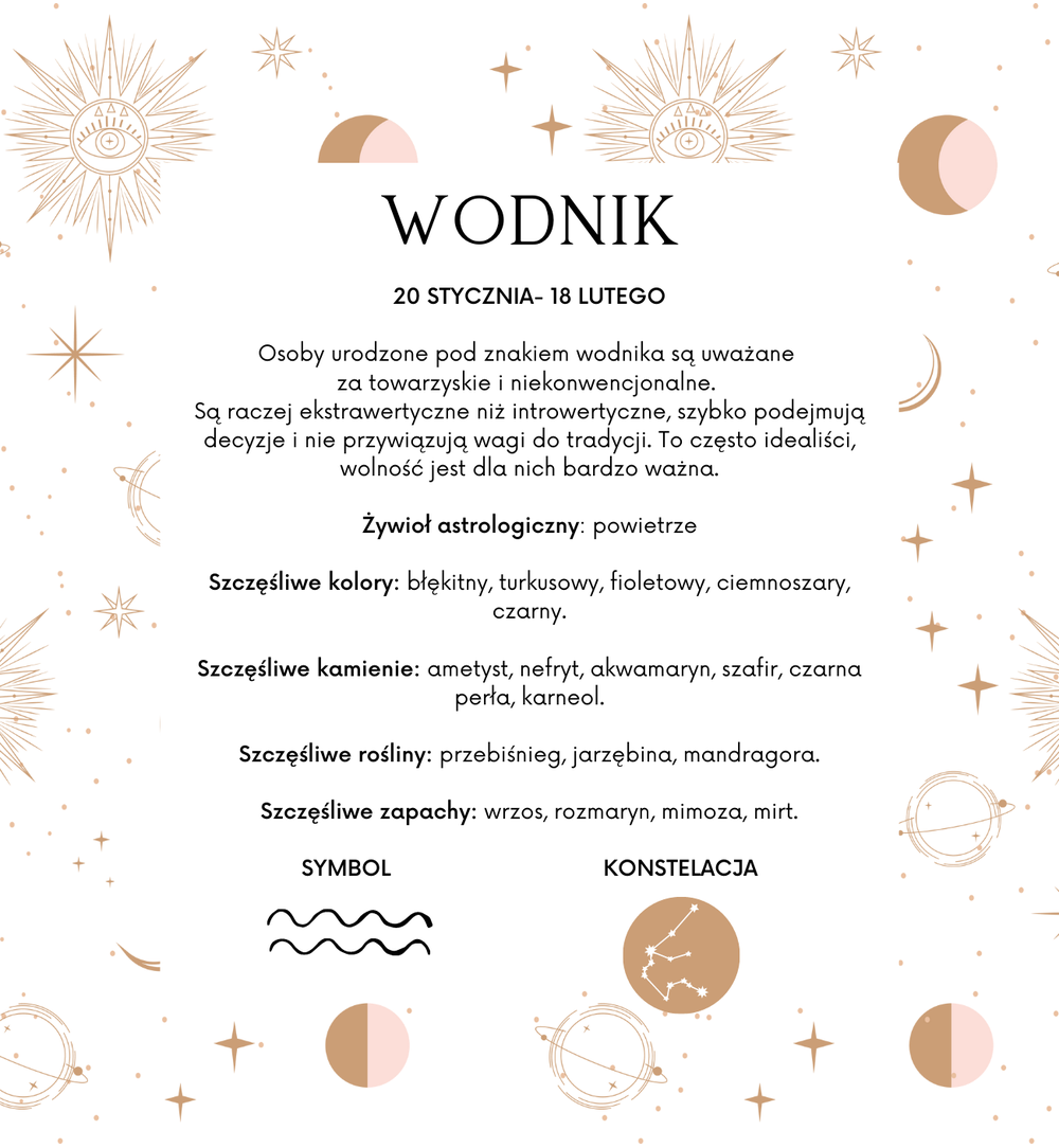 Bransoletka srebrna znak zodiaku WODNIK BSE0111