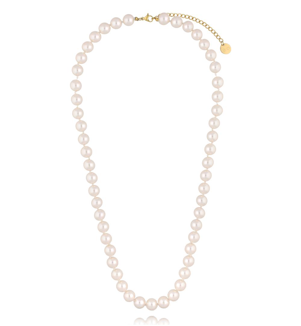 Naszyjnik z klasycznych pereł w odcieniu czystej bieli NPE0367