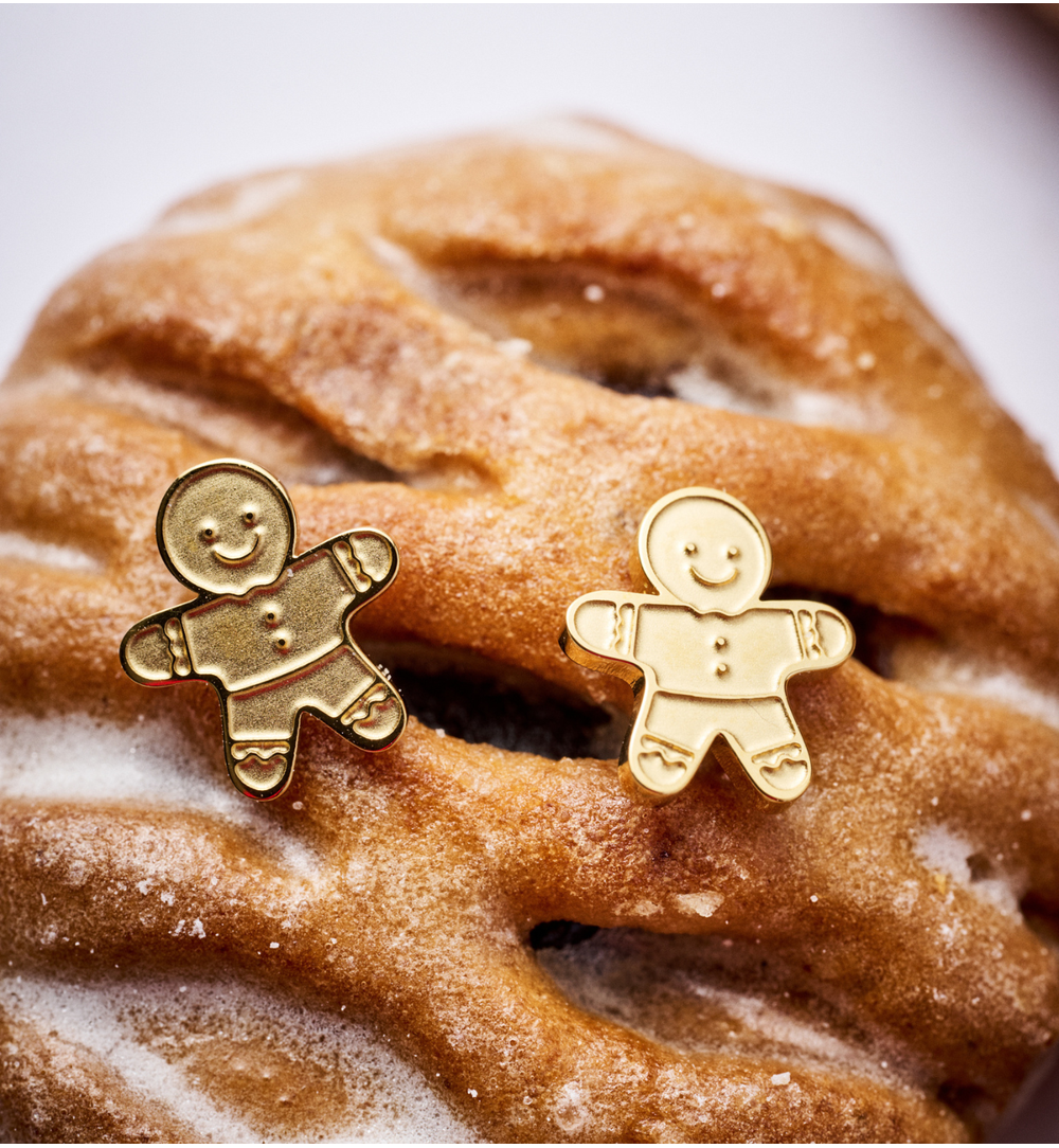 Zestaw świątecznej biżuterii ze złotymi pierniczkami ZN0059