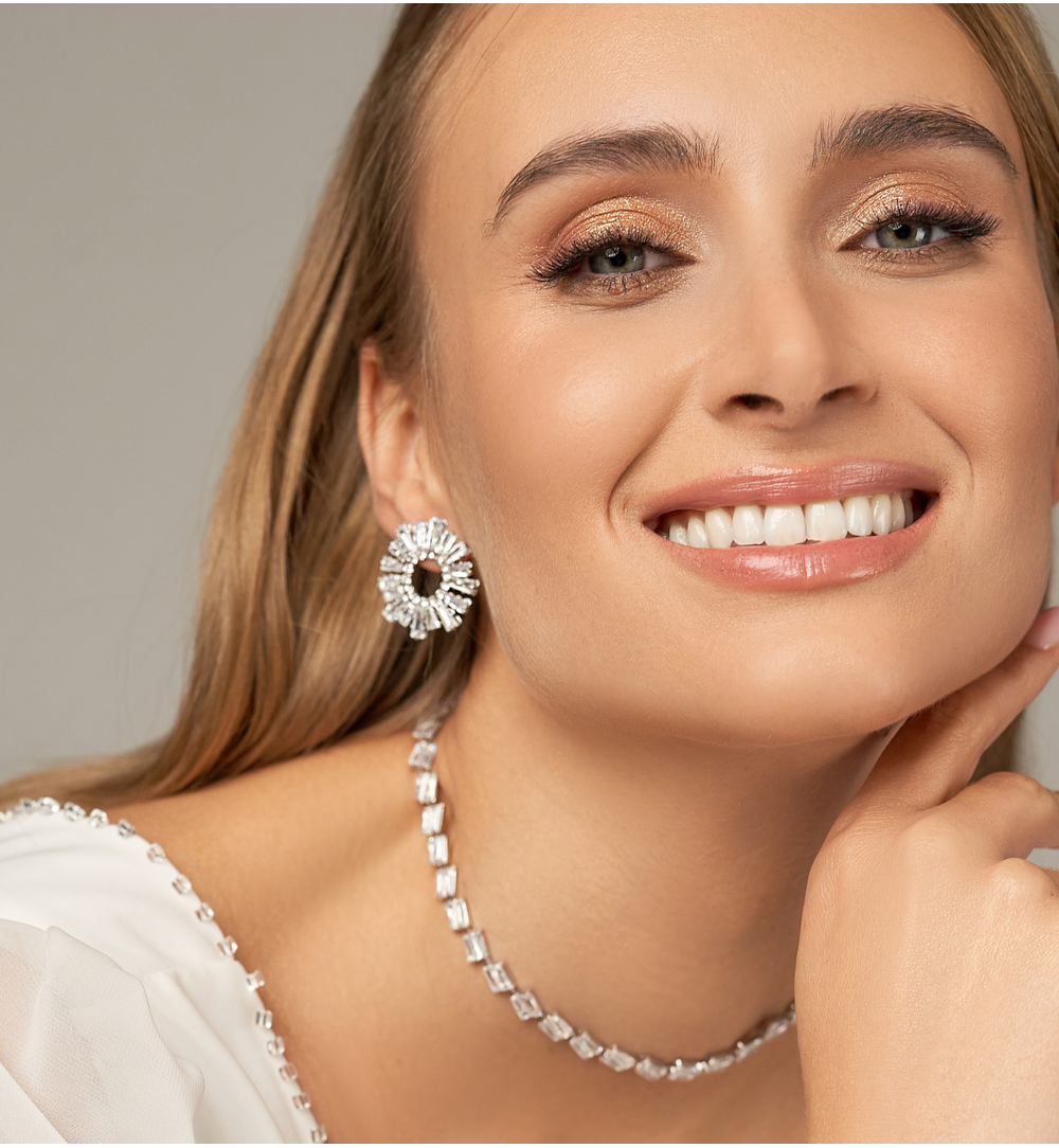 Kolczyki srebrne z transparentnymi kryształkami Samantha KSS1470