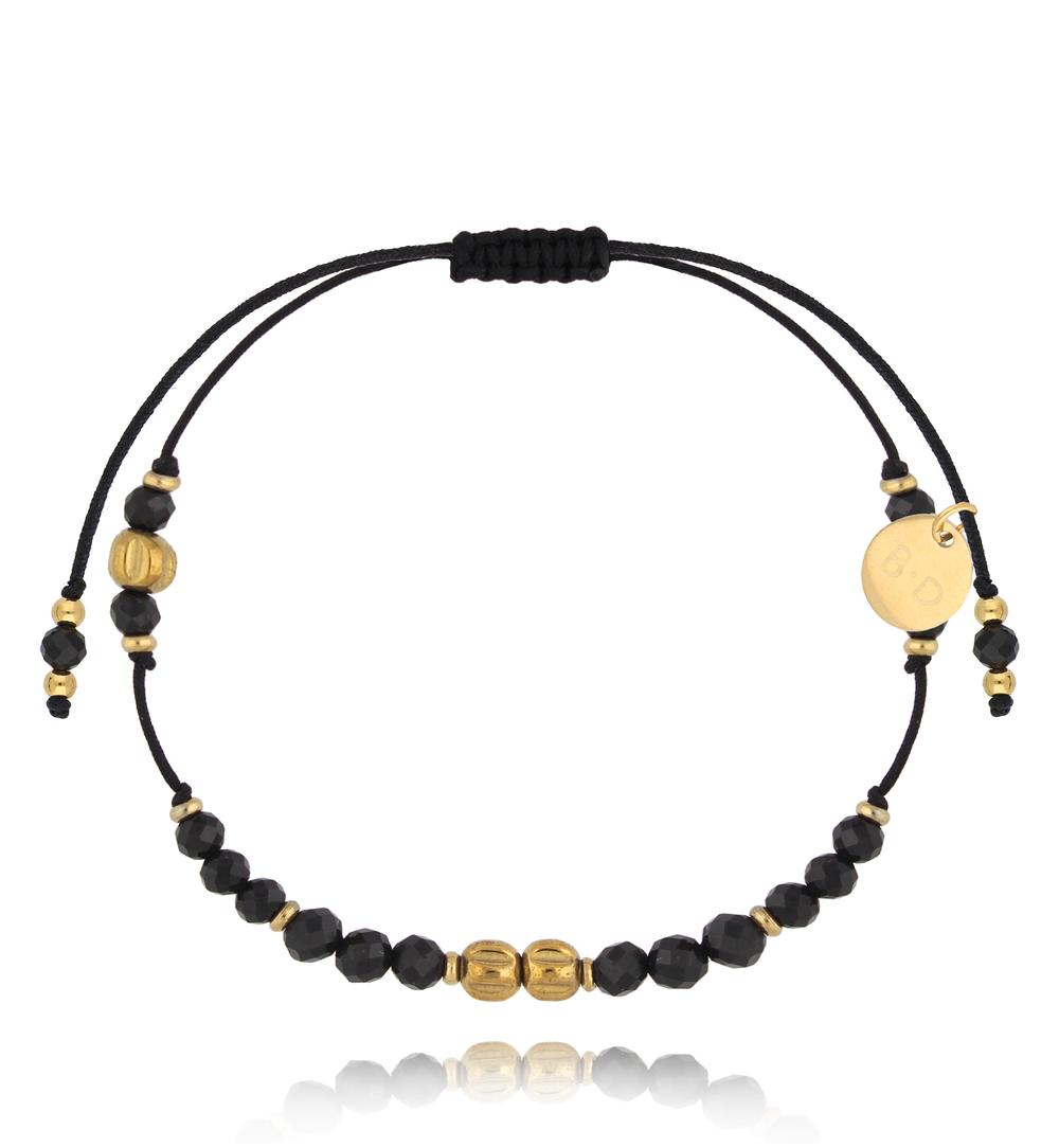 Bransoletka czarna z kamieniami naturalnymi Fiorina BMT0035