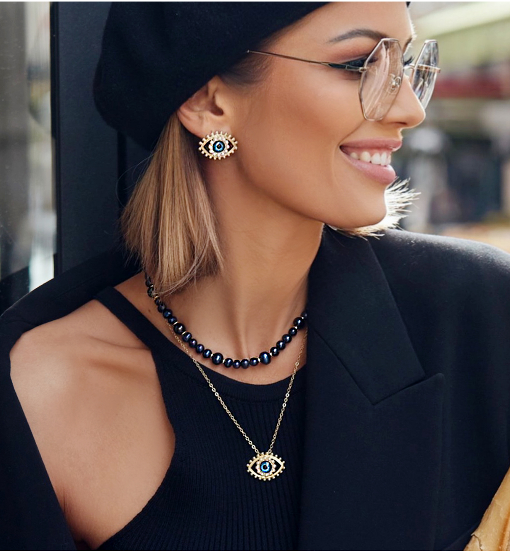 Naszyjnik z ciemnych pereł Pearls&Gold NPE0082