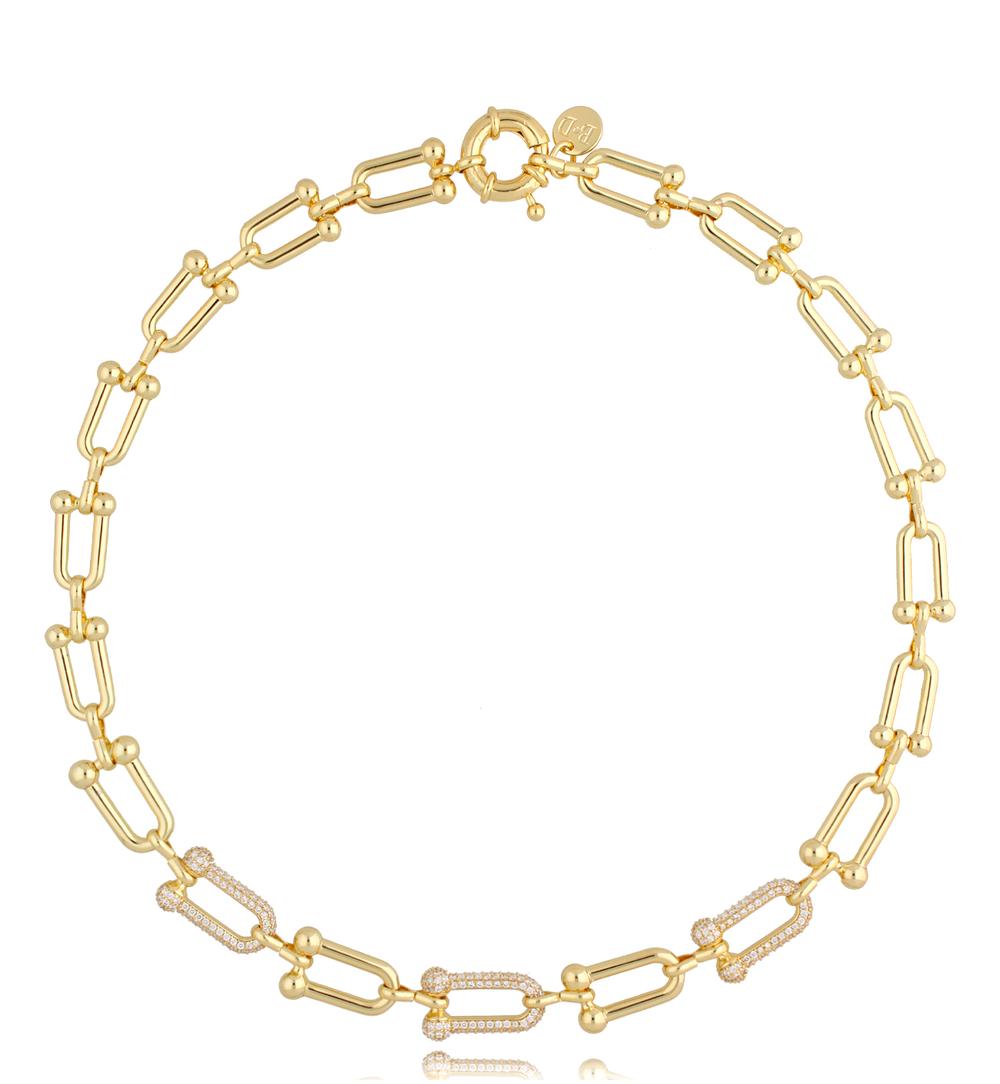 Naszyjnik złoty masywny Handcuffs NRG0481