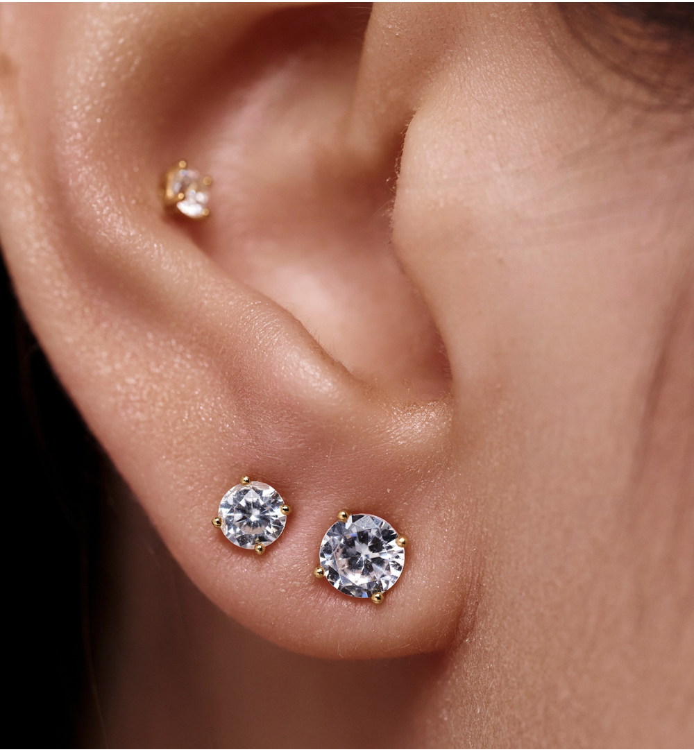 Zestaw kolczyków pozłacanych z cyrkoniami KLT0050