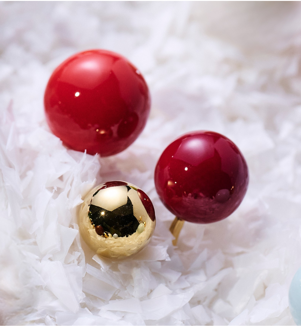 Pierścionek z kulkami w odcieniach pomarańczowego i bordowego PSA1088