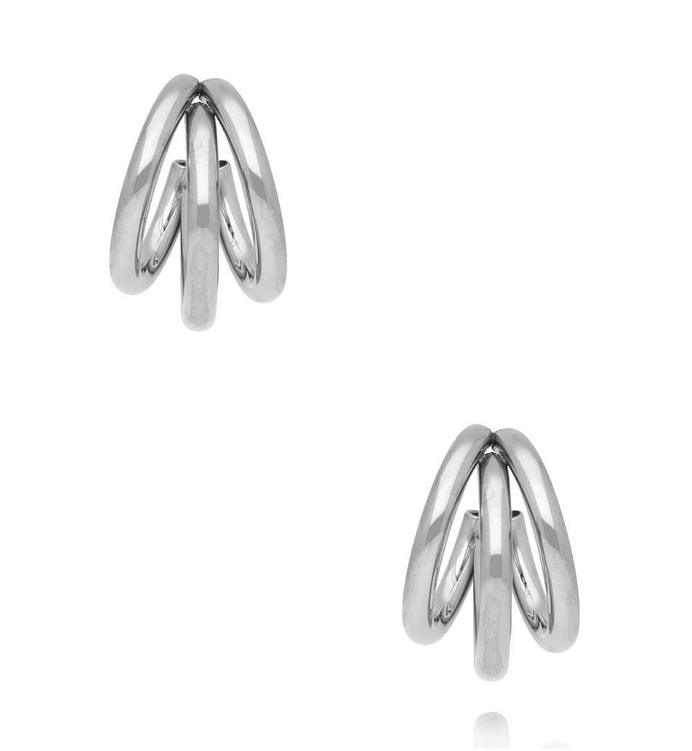 Kolczyki koła potrójne srebrne KSY0607