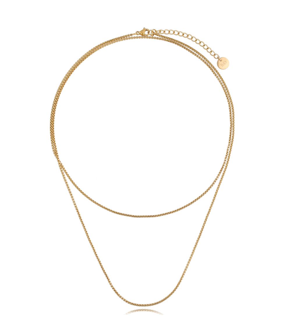Naszyjnik klasyczny złoty Box Chain NSA0388