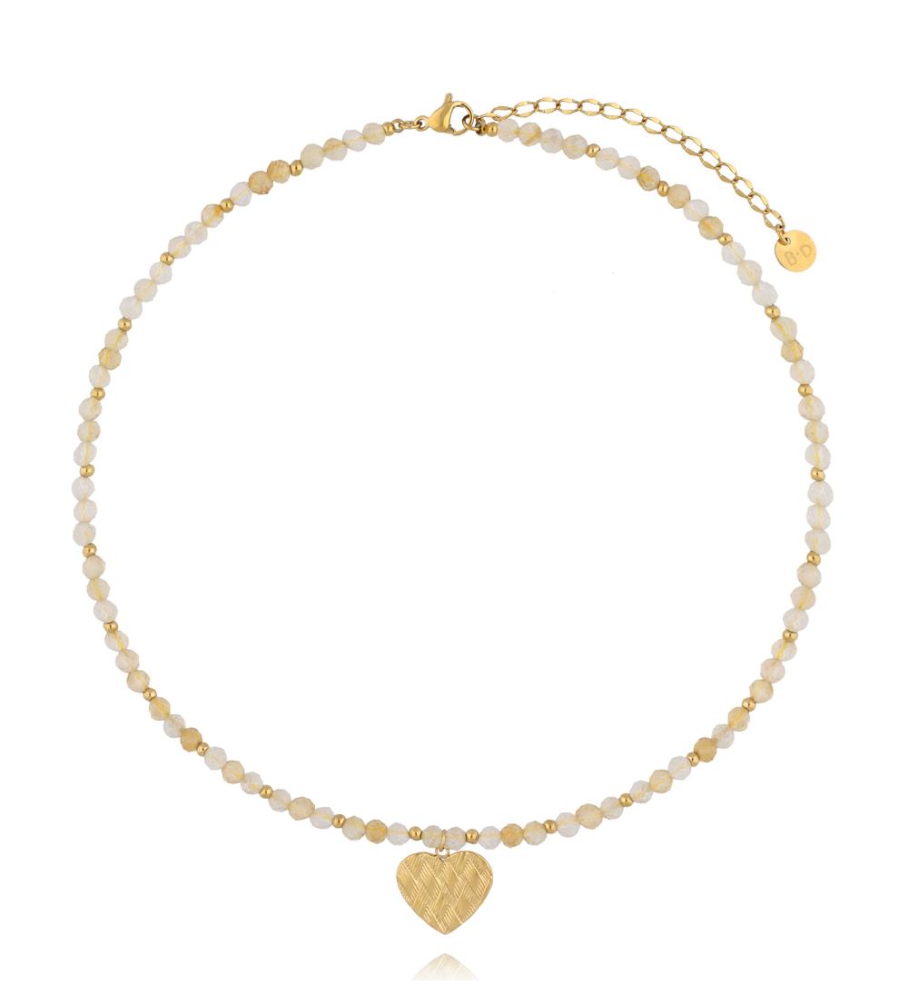 Zestaw trzech naszyjników w odcieniach złota z kamieniami ZN0174