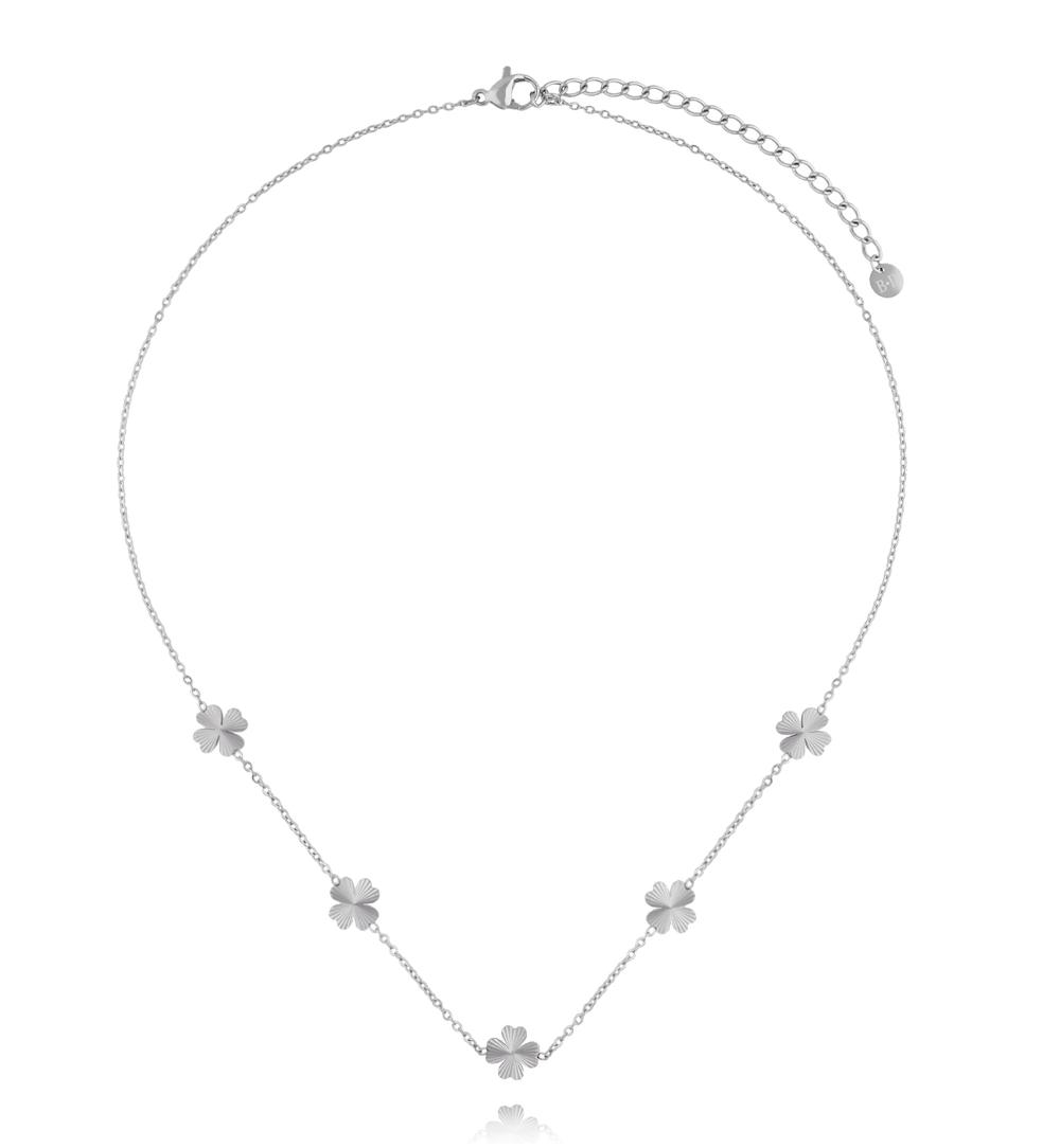 Zestaw biżuterii z motywem koniczynki srebrny ZN0104